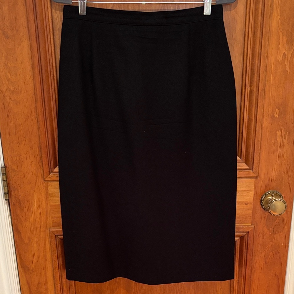 Vintage Elegant Black Pencil Skirt